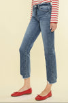 High Rise Slim Straight Jeans KC06