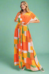 Geometric Maxi Dress - Orange Caramel
