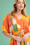 Geometric Maxi Dress - Orange Caramel