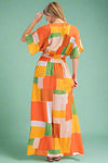 Geometric Maxi Dress - Orange Caramel
