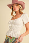 Petra Bow Top - White