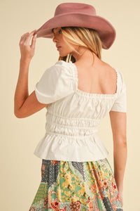 Petra Bow Top - White