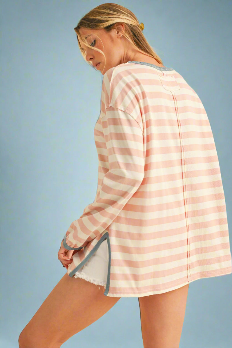 Onida Stripe Top - Pink