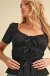 Petra Bow Top - Black