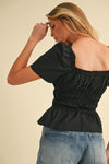 Petra Bow Top - Black
