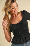 Petra Bow Top - Black