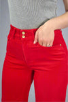 High Waisted Red Corduroy Wide Leg JB144