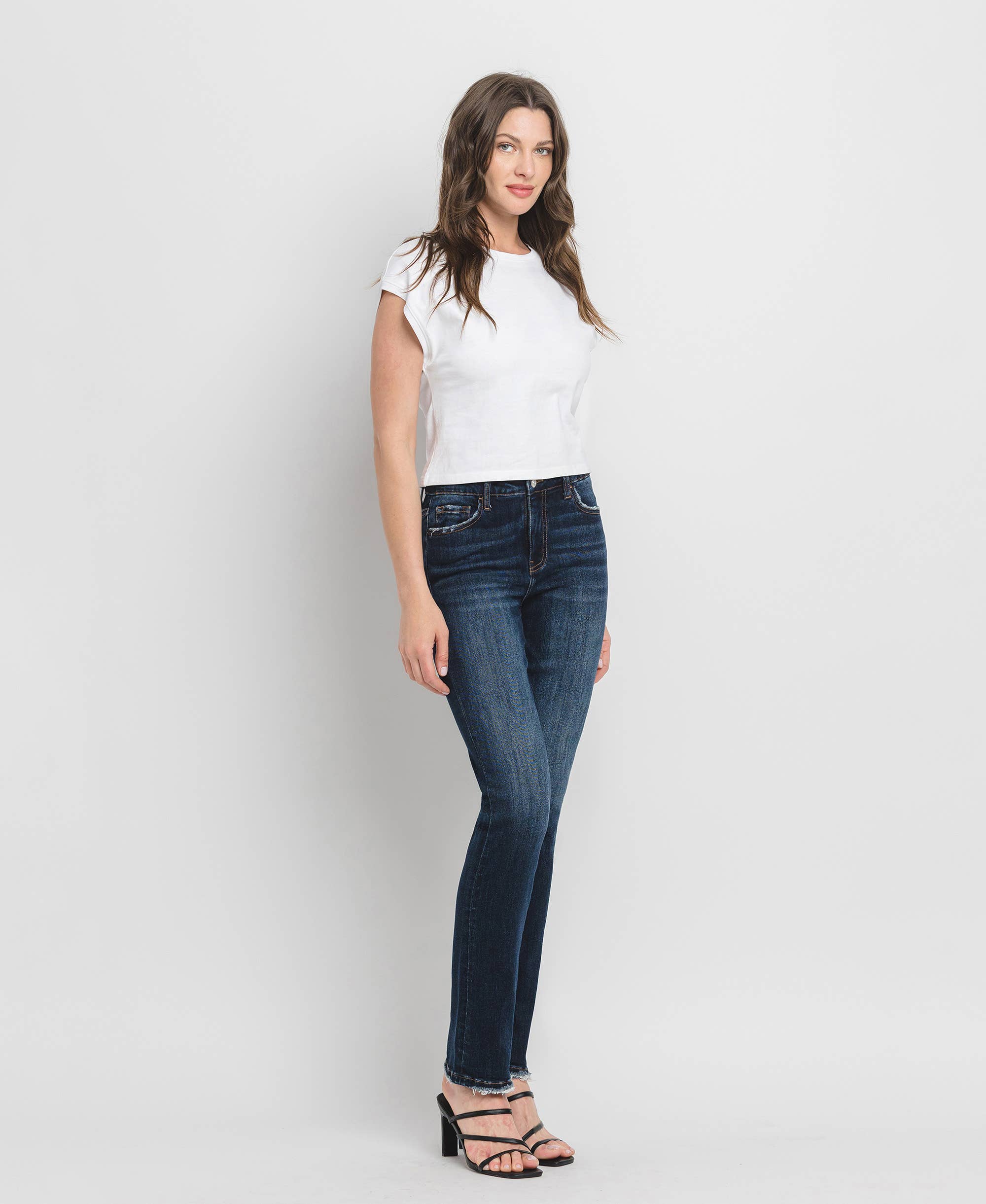 High Rise Long Slim Straight Jeans LV39