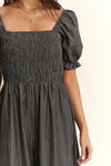 Stripe Print Jumpsuit - Charcoal