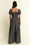 Stripe Print Jumpsuit - Charcoal