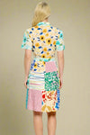 Patchwork Button Shirt Dress - Multi