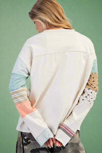 Mix Terry Soft Washed Pullover - Ecru