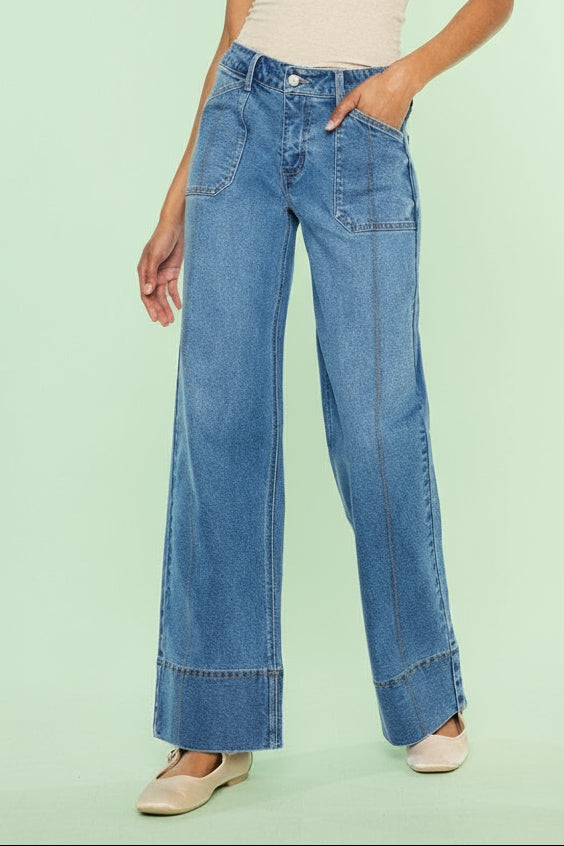 Mid Rise Wide Leg Jeans KC04