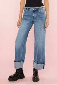 Mid Rise Studded Wide Leg KC01