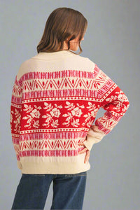Floral Knit Sweater - Ivory