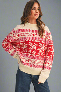 Floral Knit Sweater - Ivory