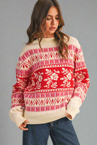 Floral Knit Sweater - Ivory