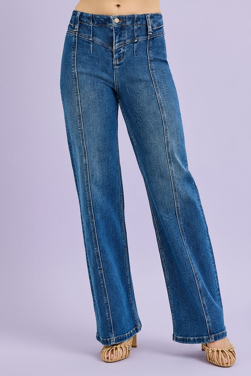 High Rise Wide Leg Front Yoke Jeans R09
