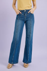 High Rise Wide Leg Front Yoke Jeans R09