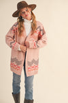 Western Motif Cardigan - Pink