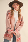 Western Motif Cardigan - Pink
