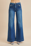 Mid Rise Wide Patch Pocket Jeans R11