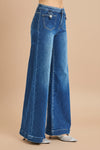 Mid Rise Wide Patch Pocket Jeans R11