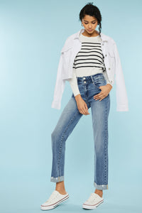 High Rise Slim Straight Jeans KC03