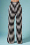 Striped Wide-Leg Pants - Black