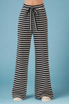 Striped Wide-Leg Pants - Black