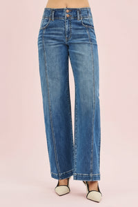 Mid Rise Fit Wide Baggy Jeans R07
