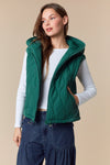 Solid Wavy Quilted Puffer Vest
