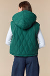 Solid Wavy Quilted Puffer Vest
