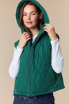 Solid Wavy Quilted Puffer Vest