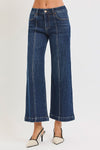 Mid Rise Crop Wide Front Seamed Jeans R06