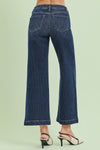 Mid Rise Crop Wide Front Seamed Jeans R06