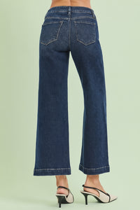Mid Rise Crop Wide Front Seamed Jeans R06