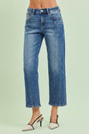 High Rise Crop Straight Jeans R10