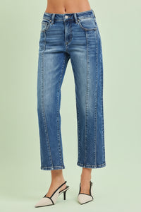 High Rise Crop Straight Jeans R10