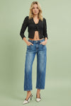 High Rise Crop Straight Jeans R10