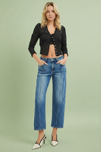 High Rise Crop Straight Jeans R10