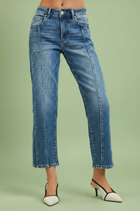 High Rise Crop Straight Jeans R10