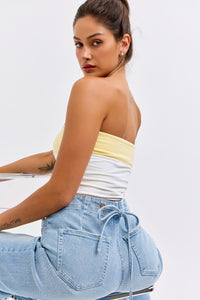 High Rise Back Lace Wide Leg C263