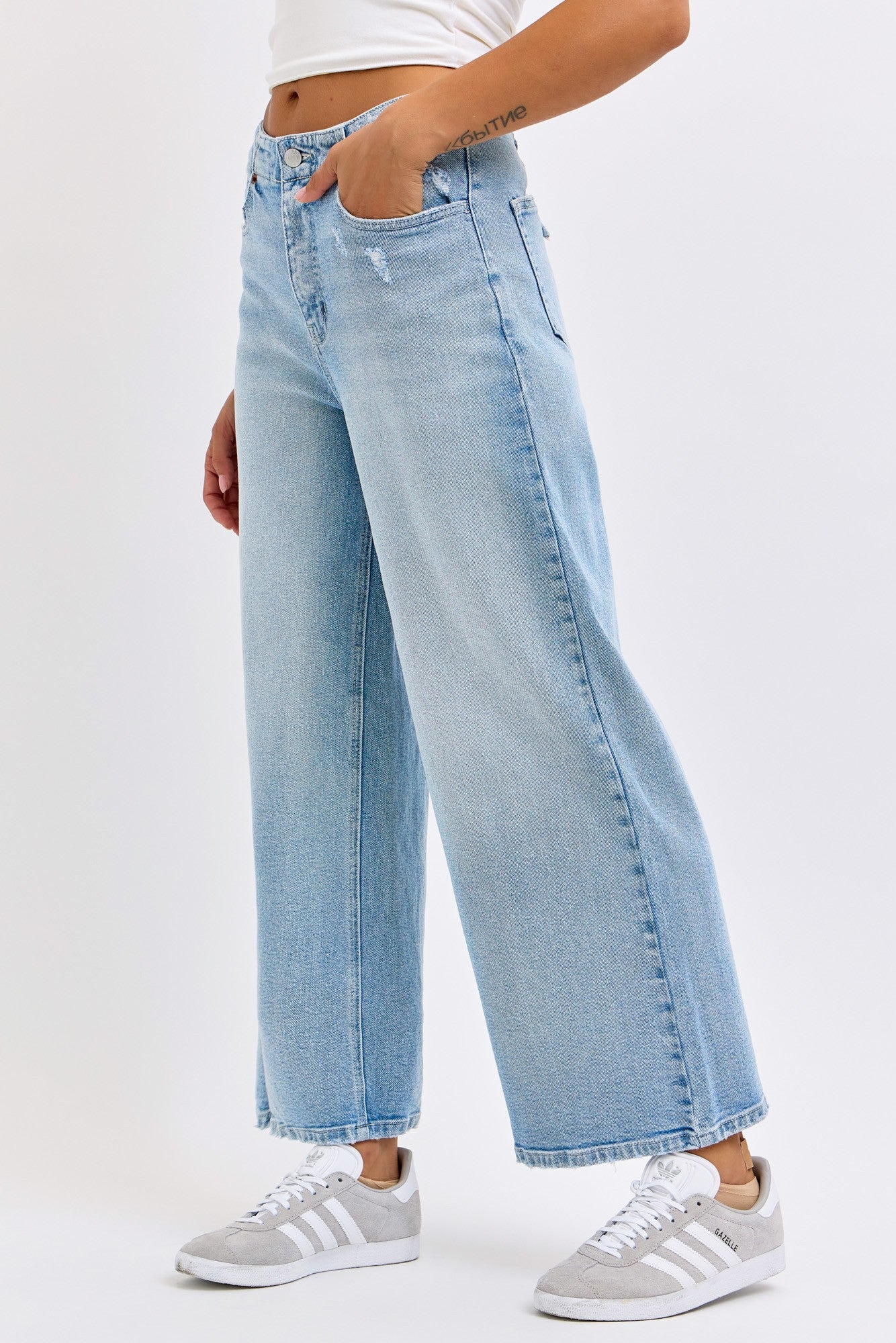 High Rise Back Lace Wide Leg C263