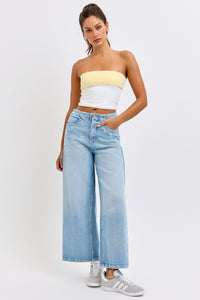 High Rise Back Lace Wide Leg C263