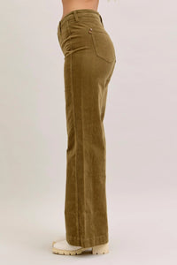 Hw Retro Wide Welt Pockets Corduroy Olive - JB02