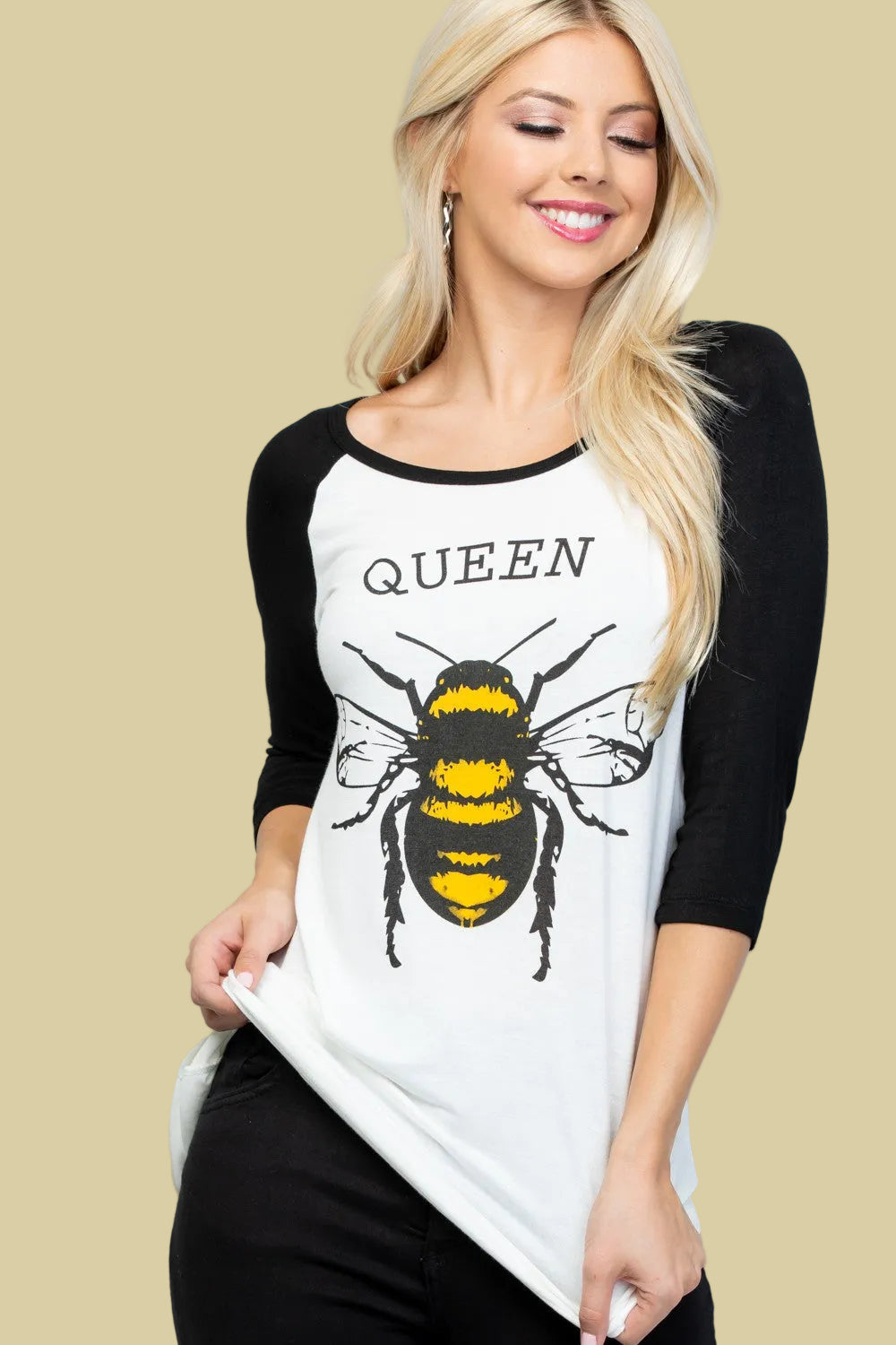 Queen Bee Print Raglan Shirt