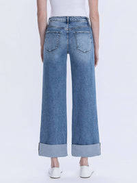 Super HR Double Cuffed Baggy Wide Jeans LV37