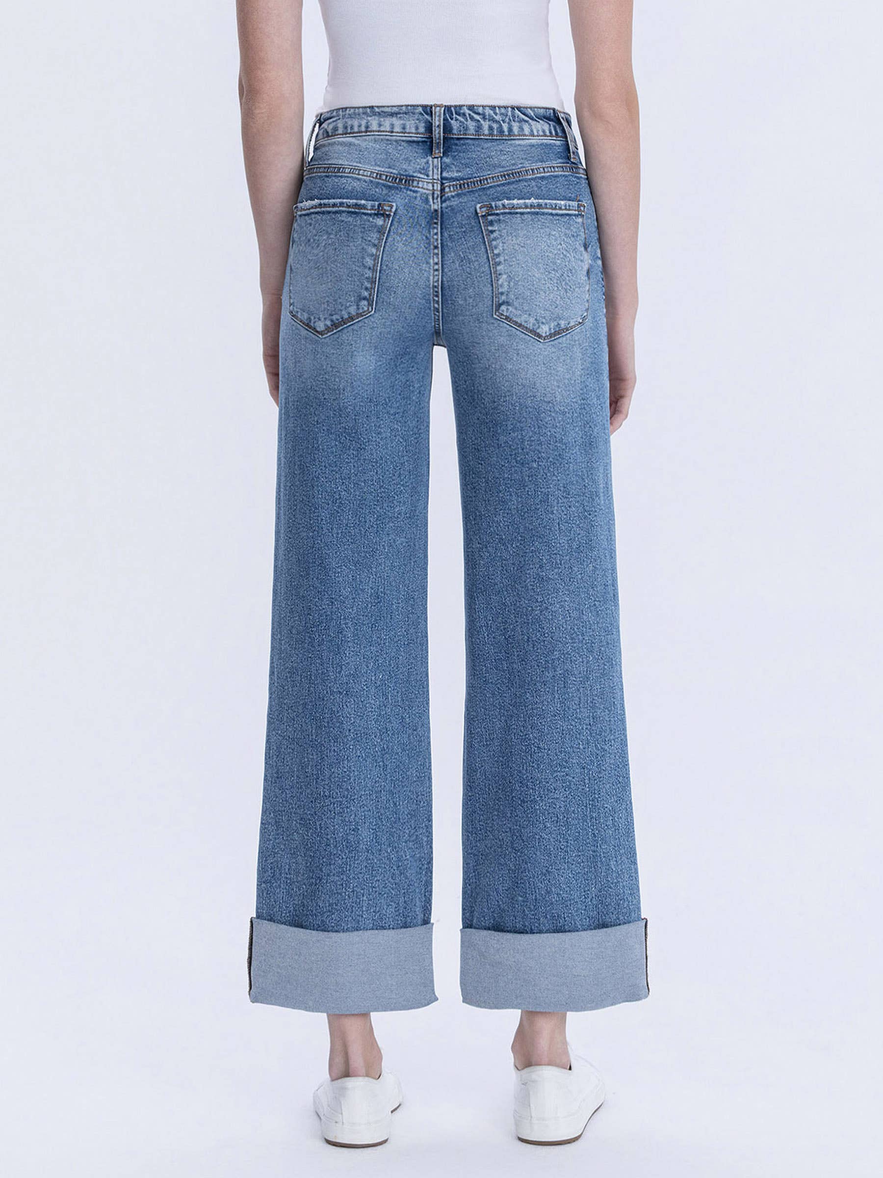 Super HR Double Cuffed Baggy Wide Jeans LV37