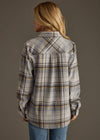 Gray, Charcoal & Yellow Plaid Button Up